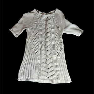 Andrea Jovine Cream Cable Knit Sweater Size S